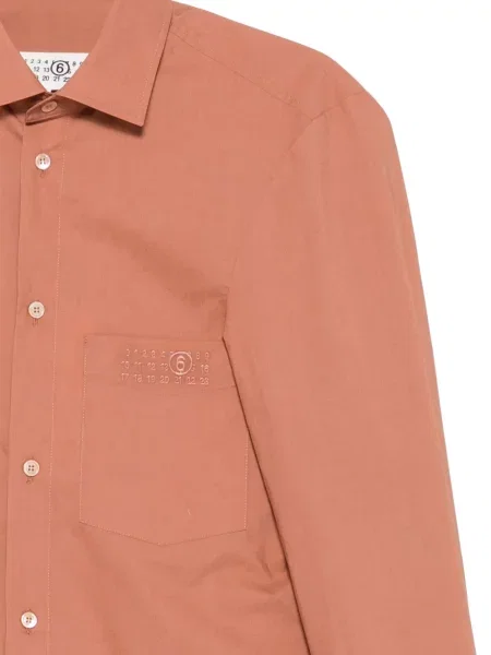 Košulja Mm6 Maison Margiela s vezom smeđa