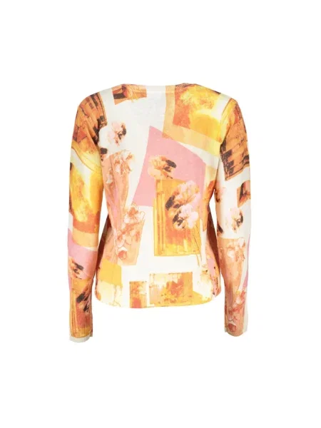 Lniany sweter Desigual biały