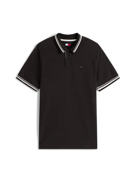 Tommy Jeans polo de uni negru