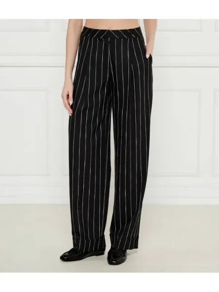 Marc Cain Pantaloni | flare fit cu adaos de lână negru