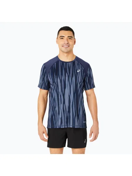Мъжка тениска за бягане ASICS Road All Over Print Top blue expanse/midnight синьо