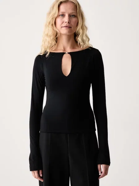 Le Privé bluză pentru femei cu modal SABINE TOP NOIR negru