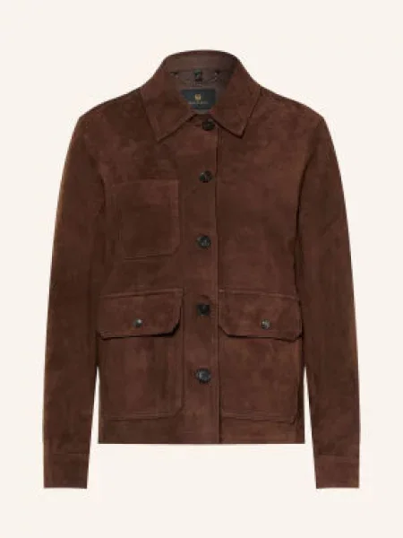 Belstaff Kožená Bunda tmavě hnědá