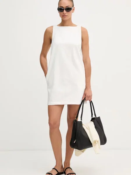 Calvin Klein Jeans rochie din denim alb