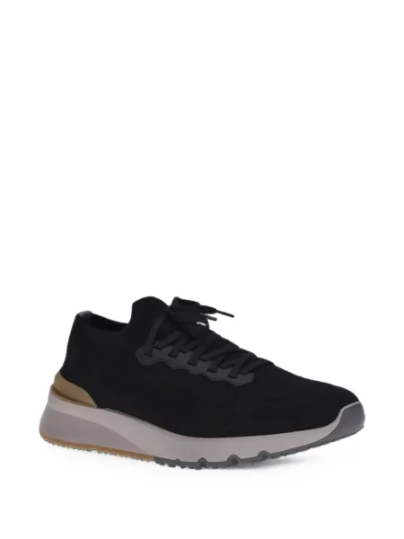 Sneakerși Brunello Cucinelli tricotate negru