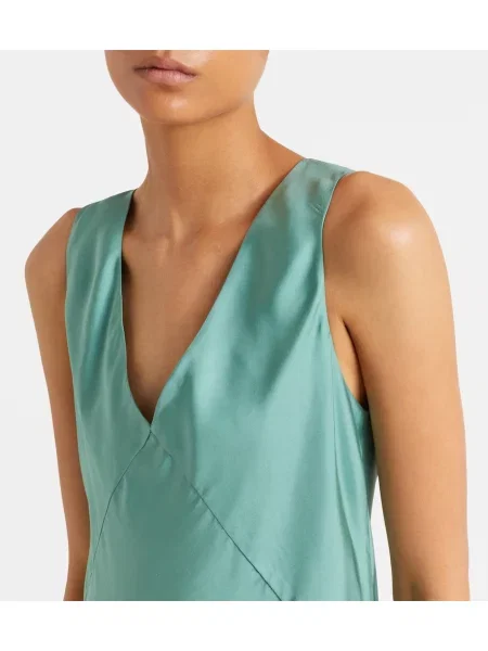 Rochie Asceno de mătase verde
