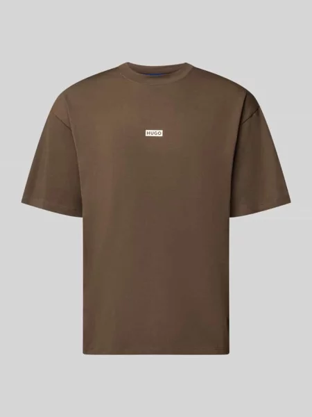T-shirt o kroju oversized z czystej bawełny model ‘NALONO’ Hugo Blue