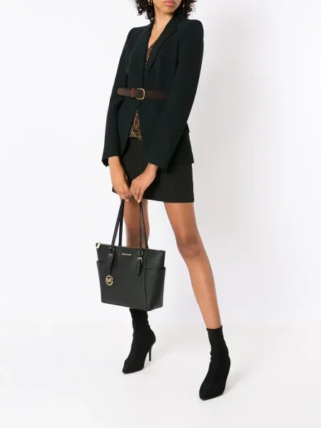 Geantă shopper Michael Michael Kors din piele negru