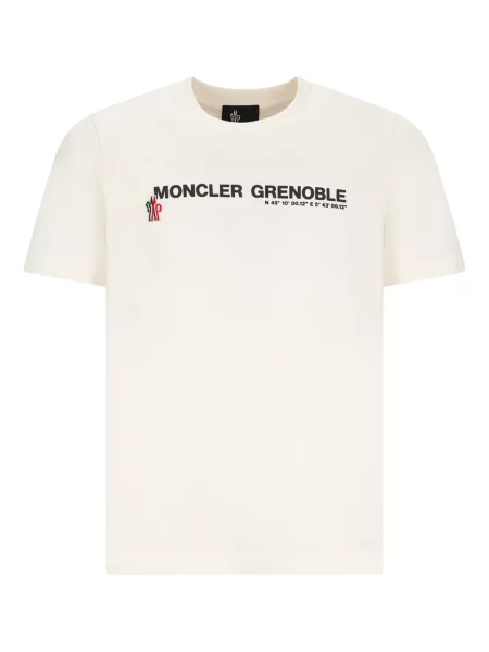 Kratak majica Moncler Grenoble s printom bijela