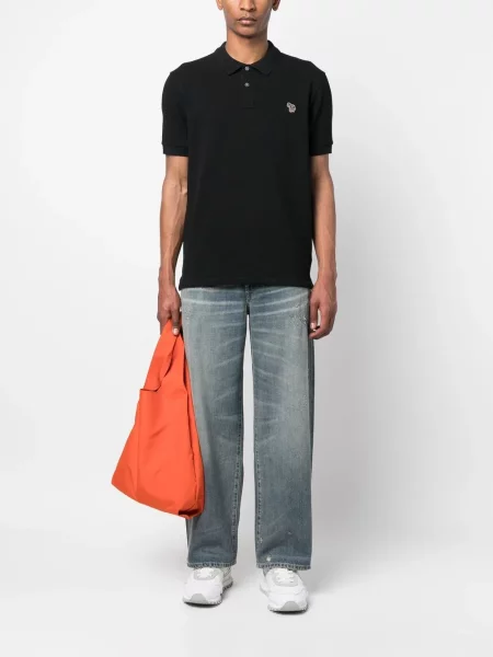 Polo marškinėliai Ps Paul Smith su zebro raštu juoda