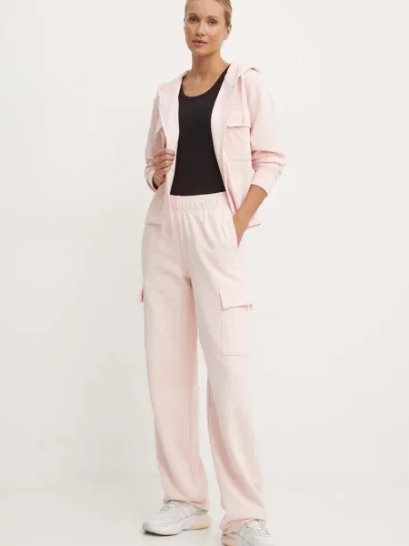 Спортен панталон Guess RGINE с меланжов десен розово