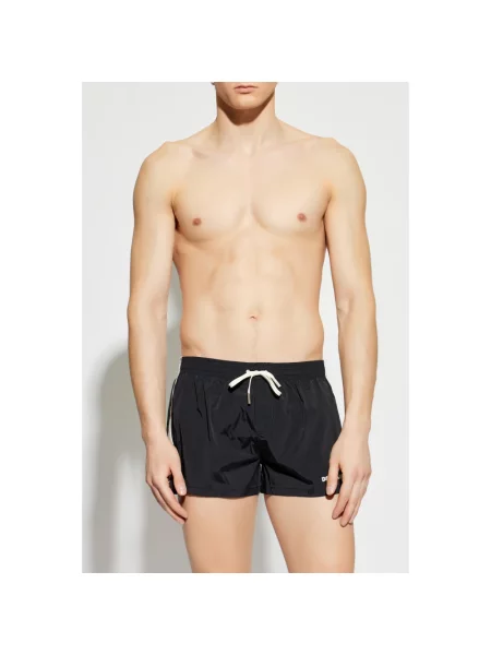 Kąpielówki Dsquared2 z logo czarne