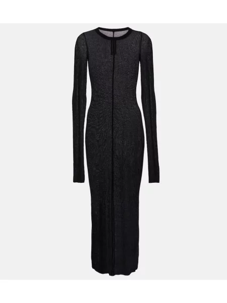Rochie midi Rick Owens tricotate până la genunchi de costum negru