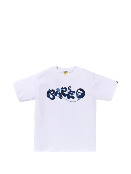 Tricou A Bathing Ape® cu imagine cu model camuflaj alb