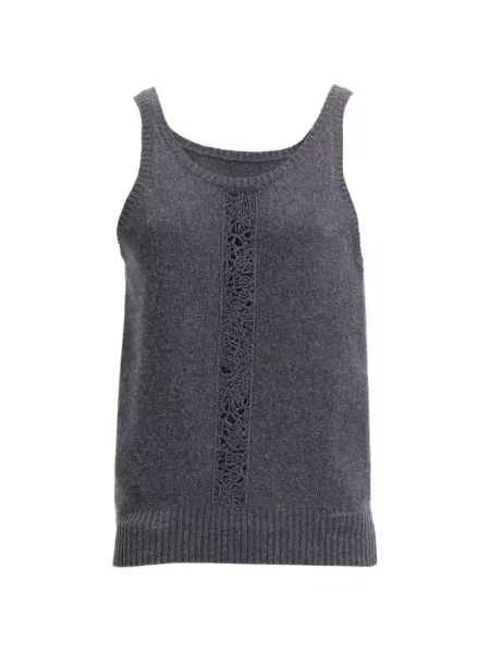 Top Elie Saab din dantelă gri