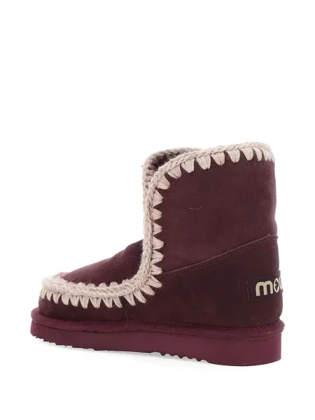 Botine Mou din piele de căprioară roșu
