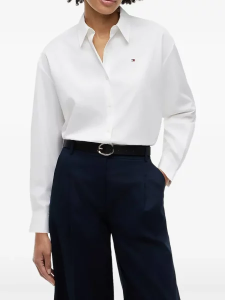 Cămașă Tommy Hilfiger cu broderie alb