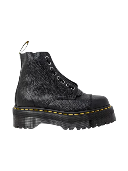Botki Dr. Martens skórzane na platformie czarne