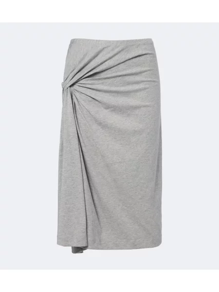Fustă midi Dries Van Noten din jerseu drapată gri