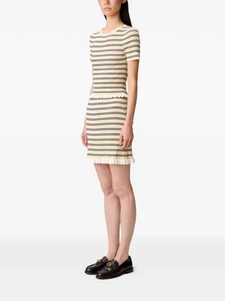 Fusta mini Claudie Pierlot cu dungi cu volane