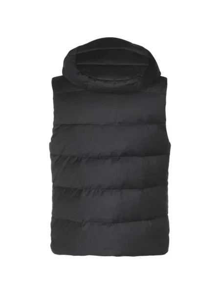 Palton Moorer fără mâneci cu glugă negru