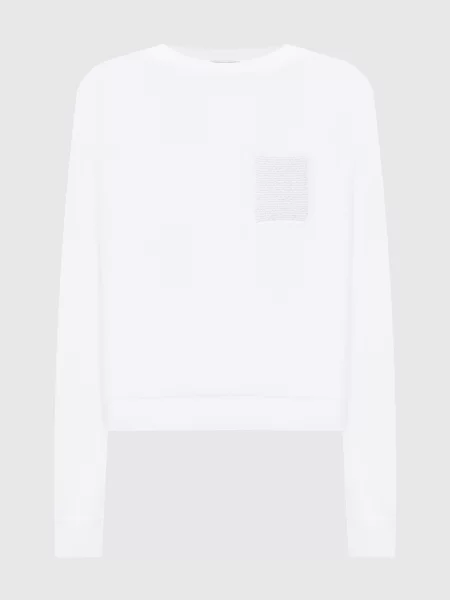 Джемпер з льоном з ланцюжком моніль Peserico білий