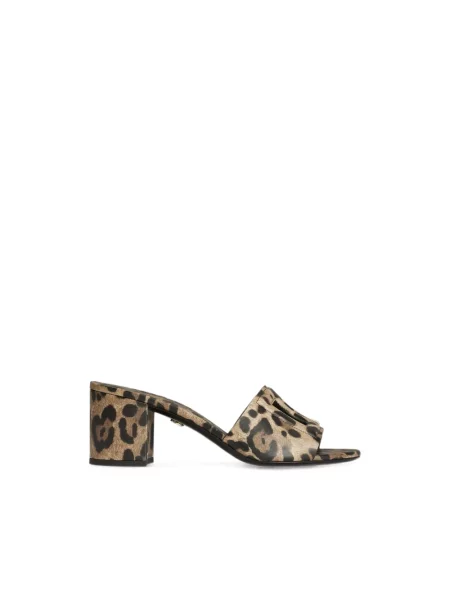 Klapki mules Dolce And Gabbana skórzane brązowe
