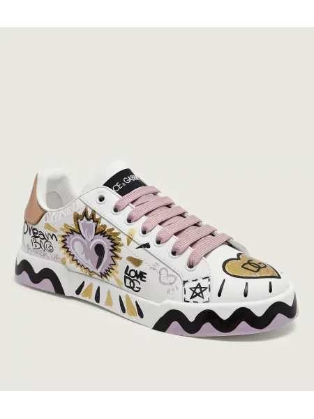 Dolce & Gabbana Teniși din piele Bassa alb