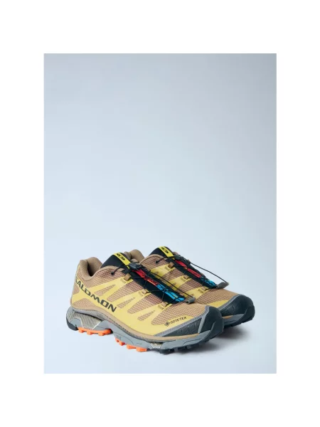 Lniane sneakersy Salomon brązowe