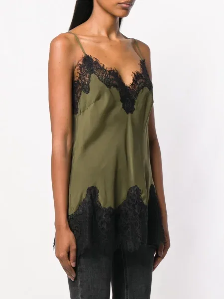 Top Gold Hawk din dantelă verde