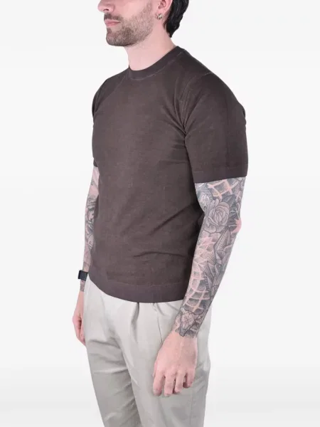 Tricou Kangra cu decolteu rotund maro