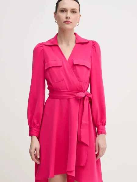 Dkny sukienka mini rozkloszowana różowy