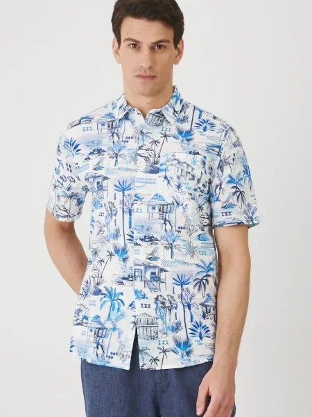 Риза Medicine мъжка със стандартна кройка с класическа яка синьо