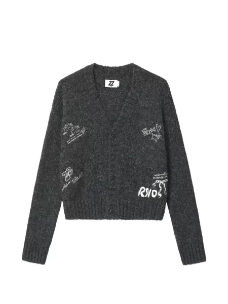 Cardigan Izzue tricotate cu imagine gri