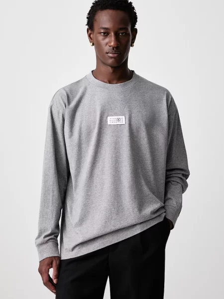 Maison Margiela tričko s dlouhým rukávem šedé