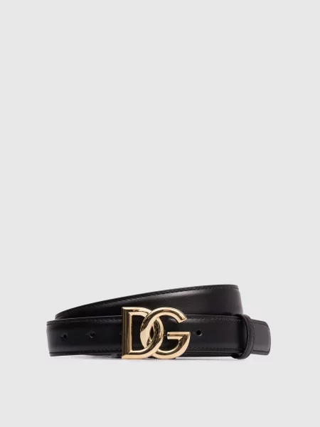 Шкіряний з логотипом Dolce&gabbana чорний