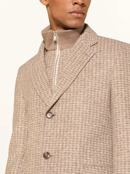 Boss Kabát Hyde béžová/ černošedá béžový