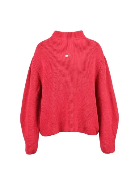 Dzianinowy sweter Tommy Jeans czerwony