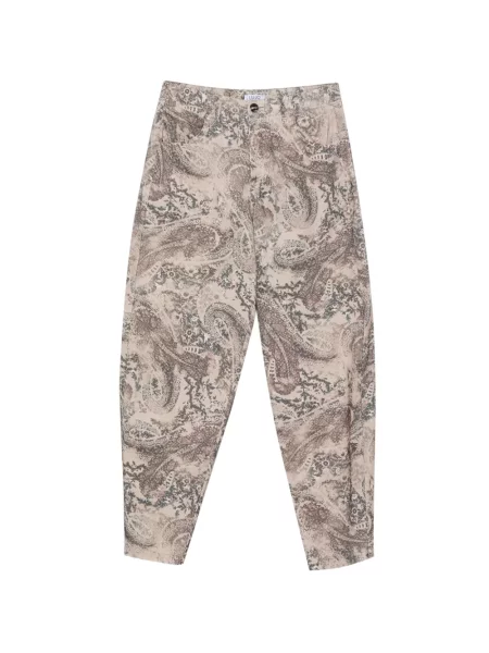Pantaloni Liu Jo de catifea cord cu imagine cu model paisley