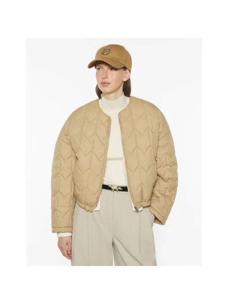 Kurtka Maison Kitsune pikowana brązowa
