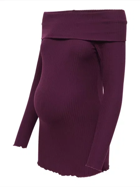 Only Maternity Tricou OLMESMERALDA vin roșu