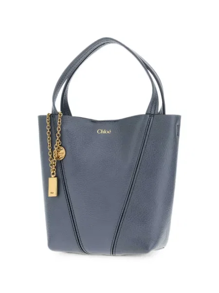 Geantă shopper Chloé din piele albastru