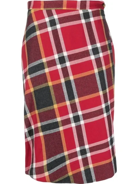Kostkované midi sukně Vivienne Westwood Pre-owned po kolena červené