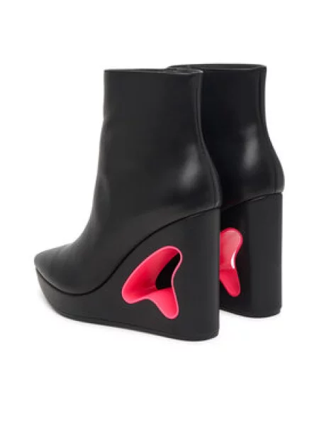 United Nude členkové čižmy na platforme dámske kožené Void Bootie čierna