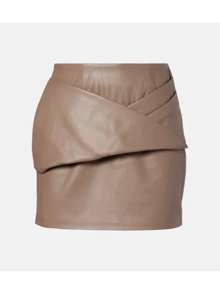 Fustă din piele Tove plisată gri
