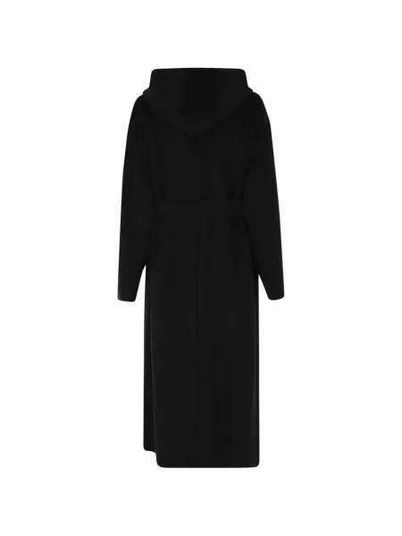 Cu centură palton Sportmax de lână negru