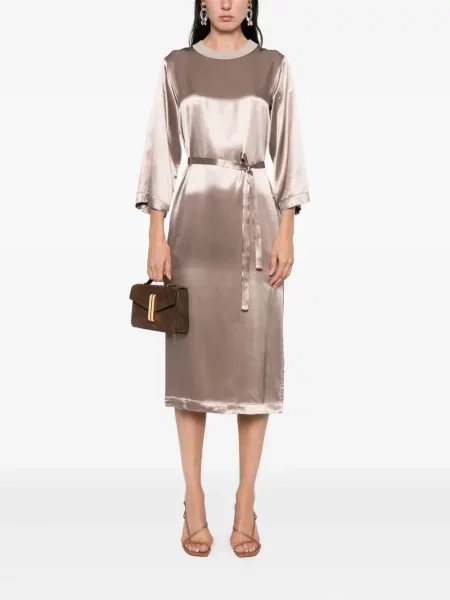 Rochie midi Peserico din satin până la genunchi de costum