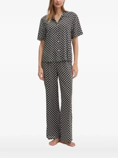 Cămașă Karl Lagerfeld cu imagine cu imprimeu geometric negru