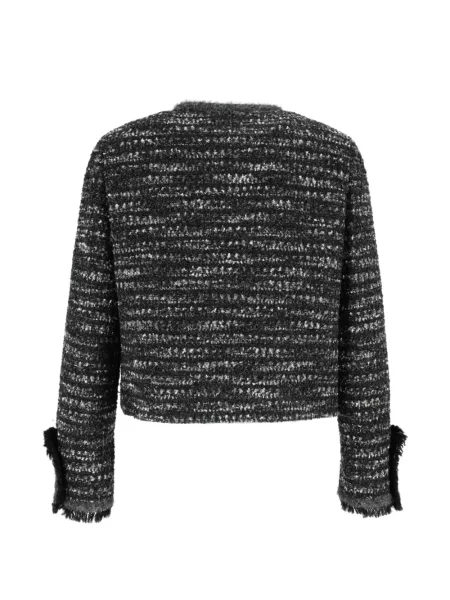 Яке Emporio Armani с ресни от туид черно