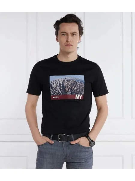 BOSS BLACK Tricou Tiburt negru